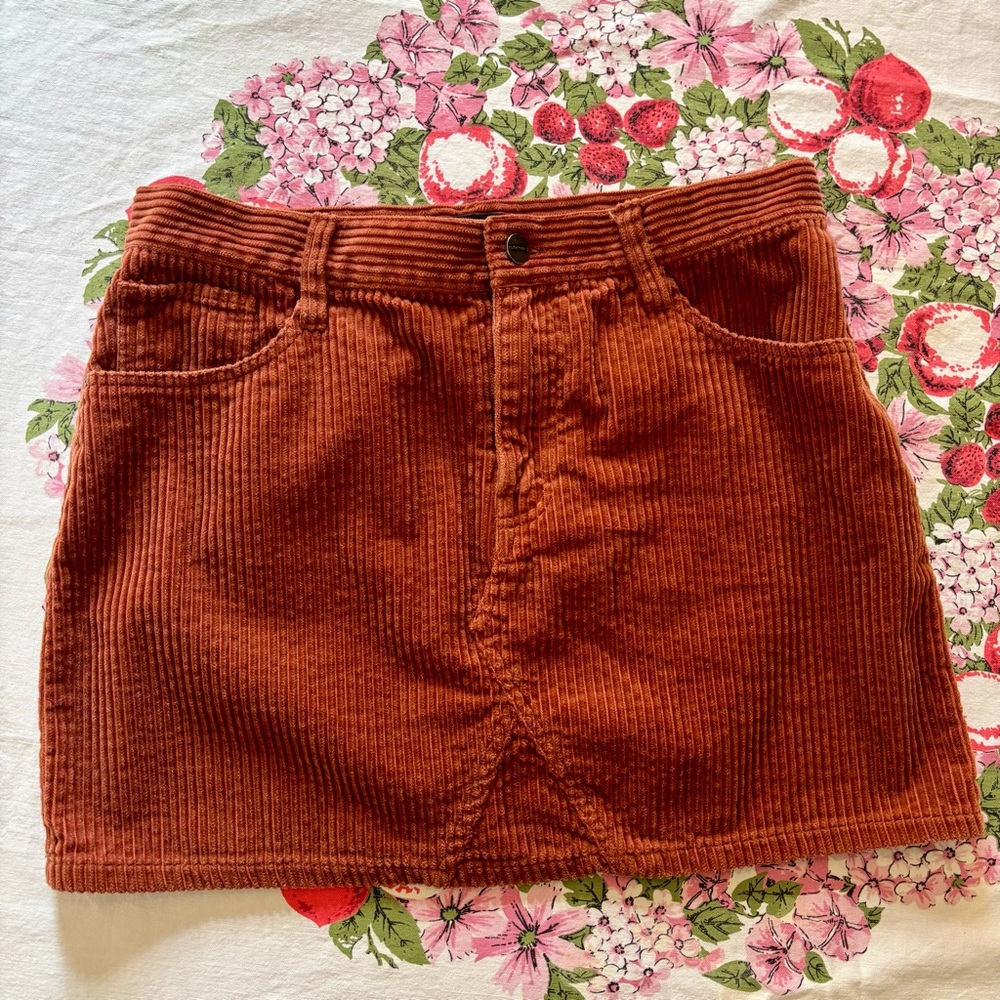 Sanctuary Los Angeles Denim Rust Orange Corduroy Mini‎ Skirt Size 29/8